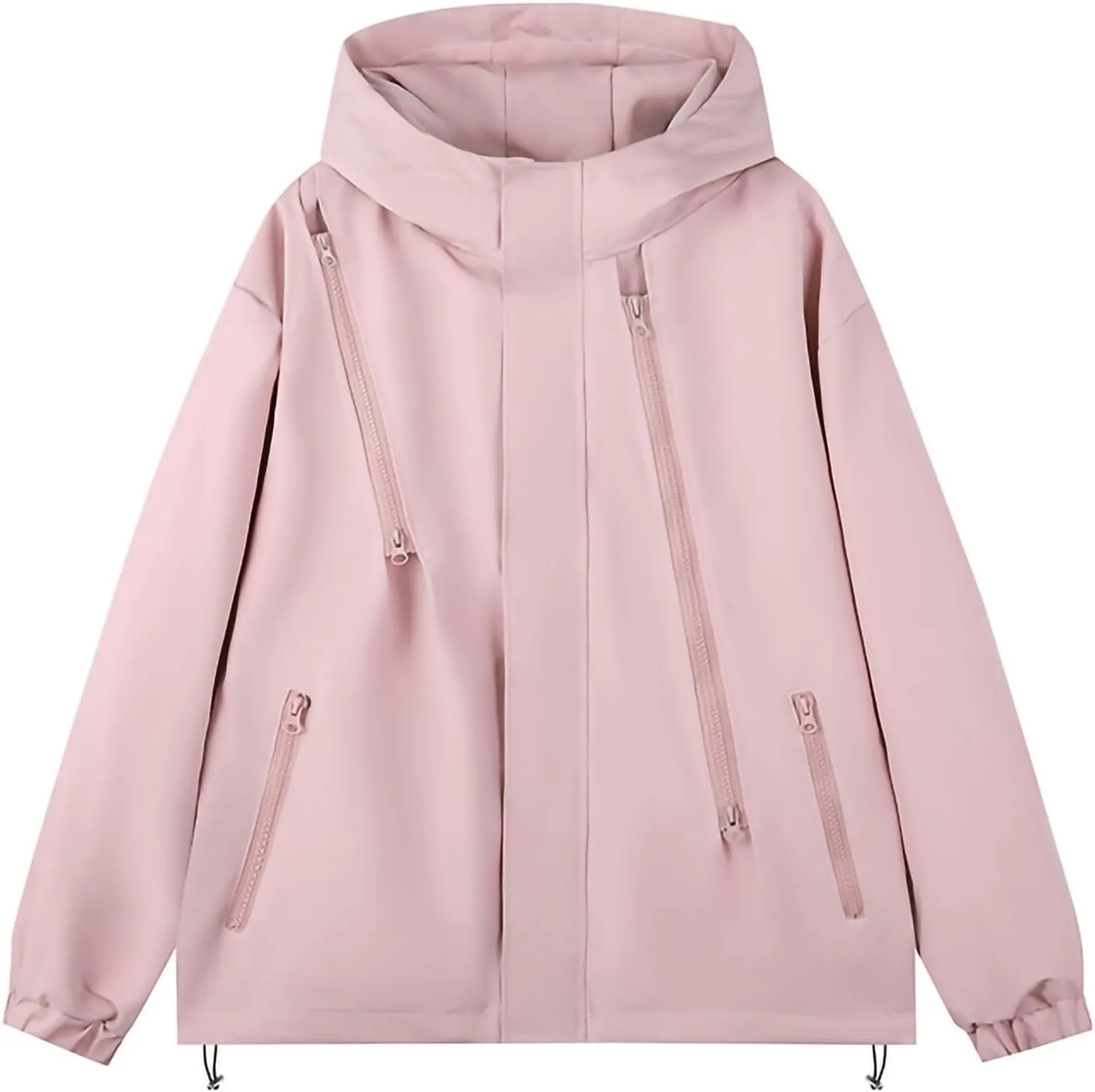 Men's Rain Jackets Outdoor Mountain Hiking Waterproof Windbreaker Midweight Full Zip Hooded Lightweight Daily Casual