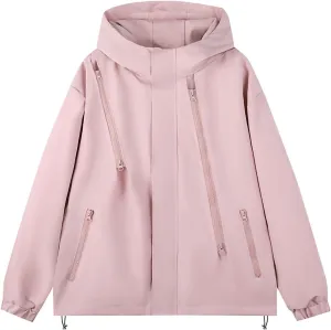 Men's Rain Jackets Outdoor Mountain Hiking Waterproof Windbreaker Midweight Full Zip Hooded Lightweight Daily Casual