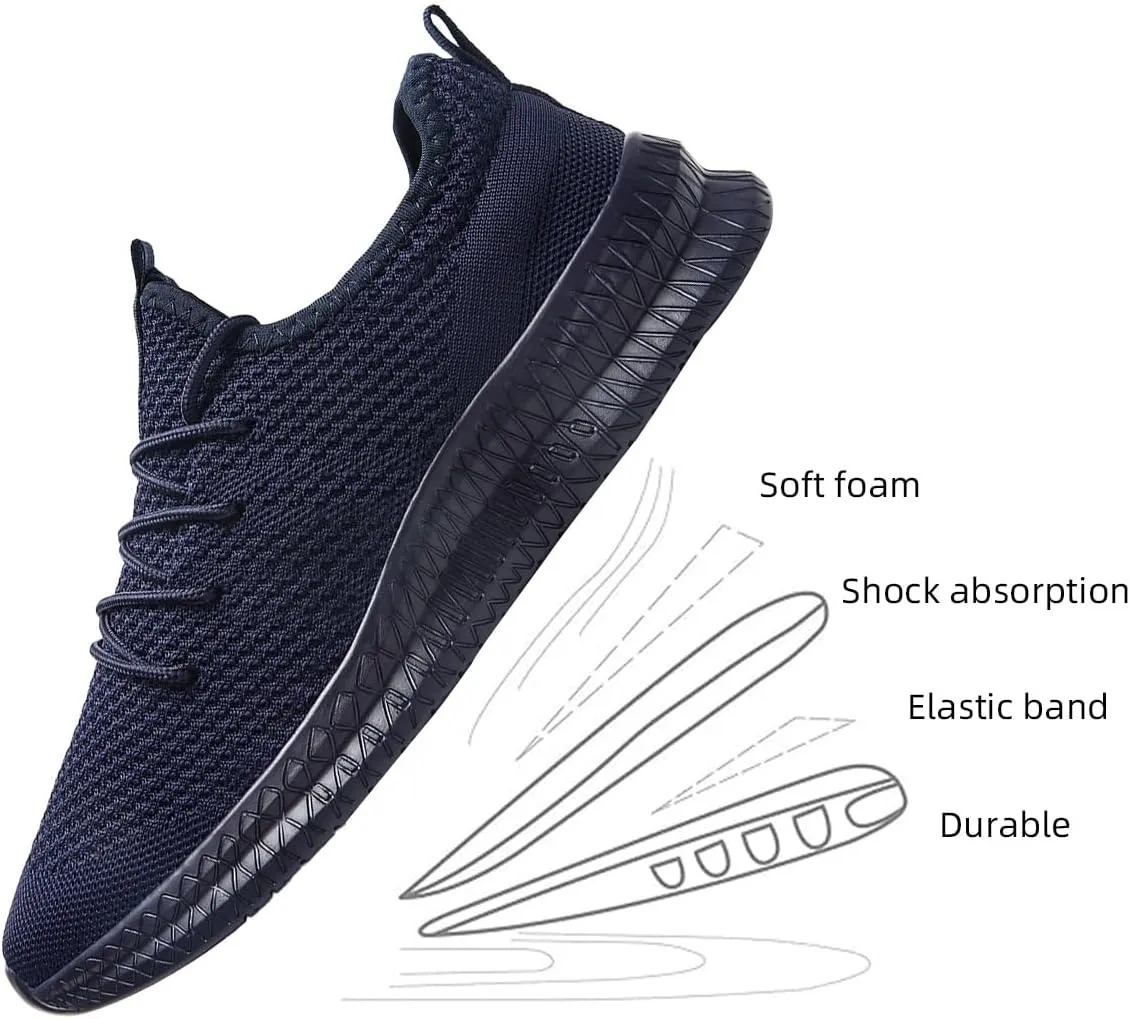 Men's Shoes Running Walking Sneakers Casual Tennis Slip on Shoes Lightweight Breathable Fashion Comfortable Workout Athletic for Shoes Gym Sport