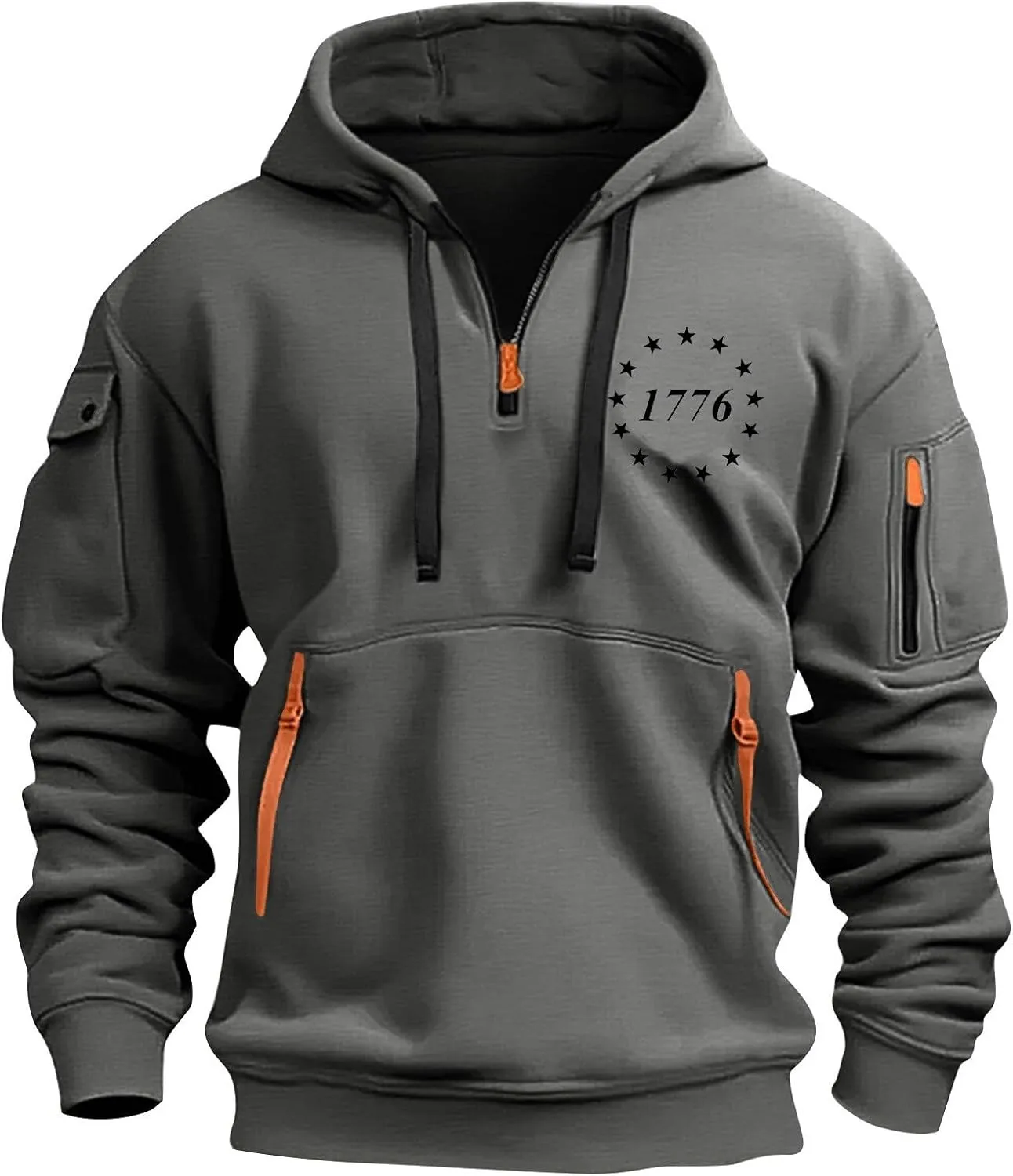 Men's Sweatshirt 1/4 Zip Gym Athletic Soft Drawstring Mens Hoodie Lightweight Basic Sweatshirt with Pockets