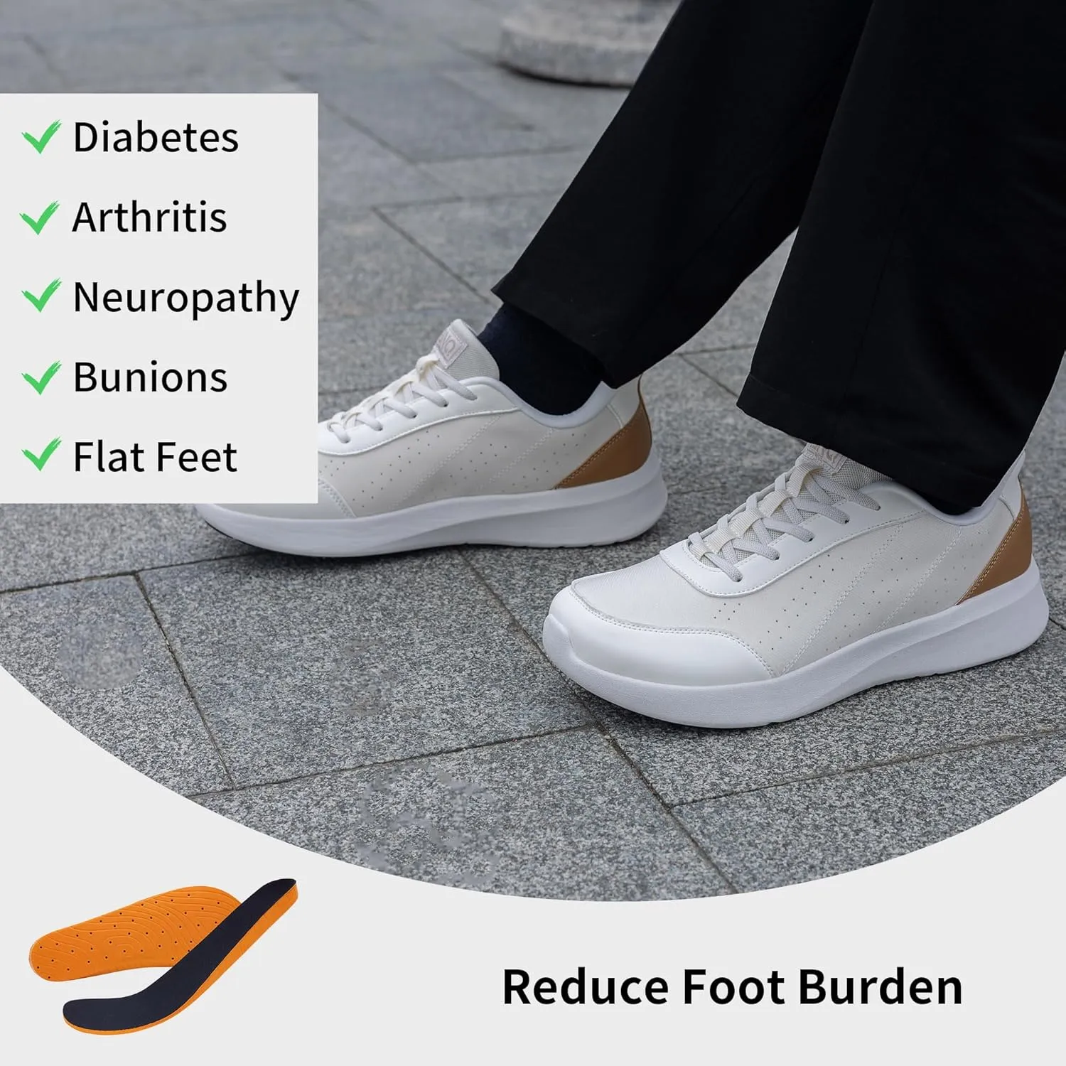 Mens Wide Toe Box Walking Shoes Arch Support Tennis Sneakers Zero Drop Minimalist Casual Shoes Size 7-12