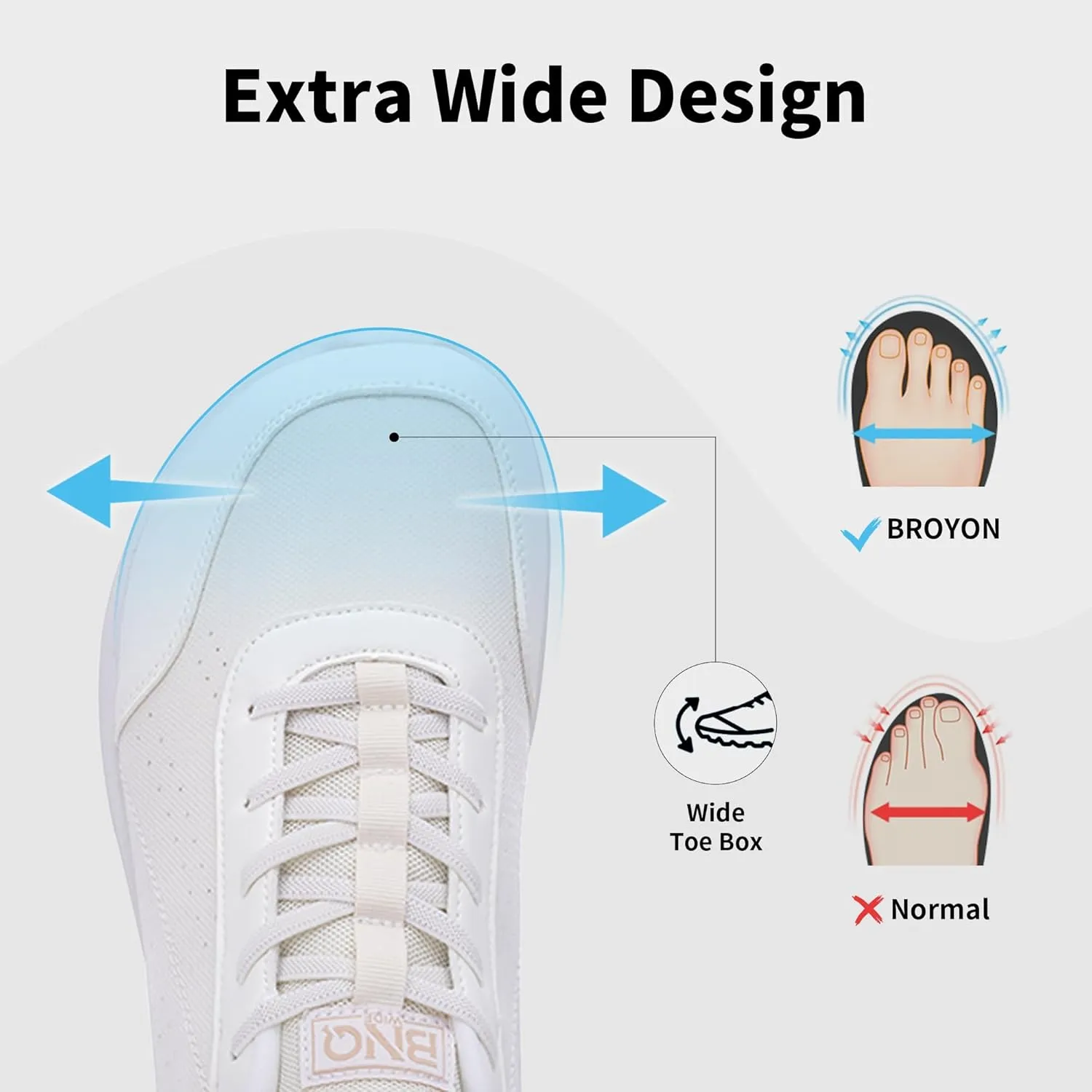 Mens Wide Toe Box Walking Shoes Arch Support Tennis Sneakers Zero Drop Minimalist Casual Shoes Size 7-12