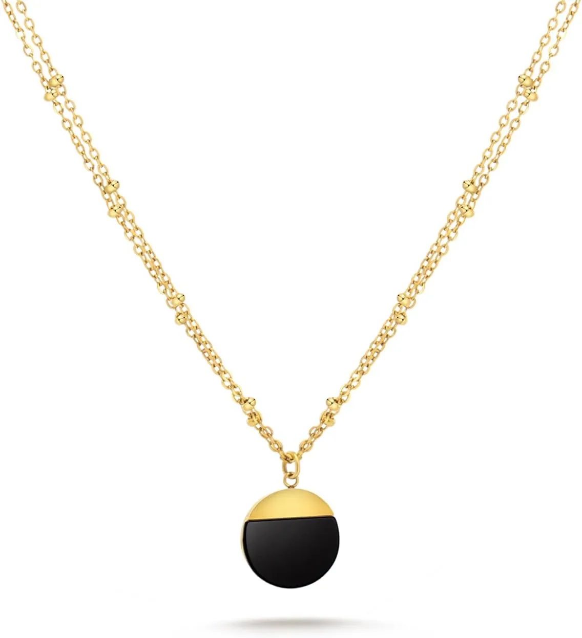 Milan Chiva 14K Gold Plated Necklace for women, Dainty Trendy Non Tarnish Pendant Charm Necklaces Fashion Jewelry for Women Waterproof