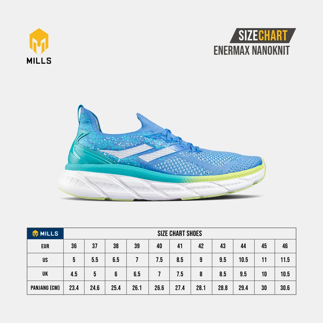 Mills Sepatu Enermax Nanoknit LT Blue / Orange / White 9103101
