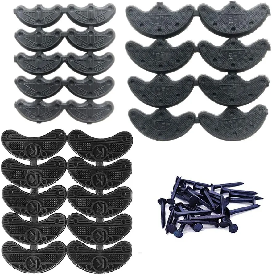 MiMiLive Heel Plates 28 Pairs Rubber Shoes Heel taps Tips Repair Pad Replacement with Nails Small, Medium,Large Size (3 Size,Black)
