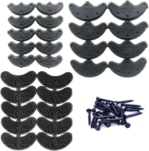 MiMiLive Heel Plates 28 Pairs Rubber Shoes Heel taps Tips Repair Pad Replacement with Nails Small, Medium,Large Size (3 Size,Black)