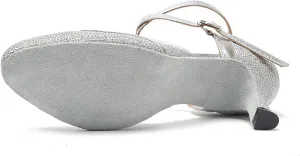 Minishion Women's Glitter Ballroom Latin Dancing Shoes Party Wedding Heels