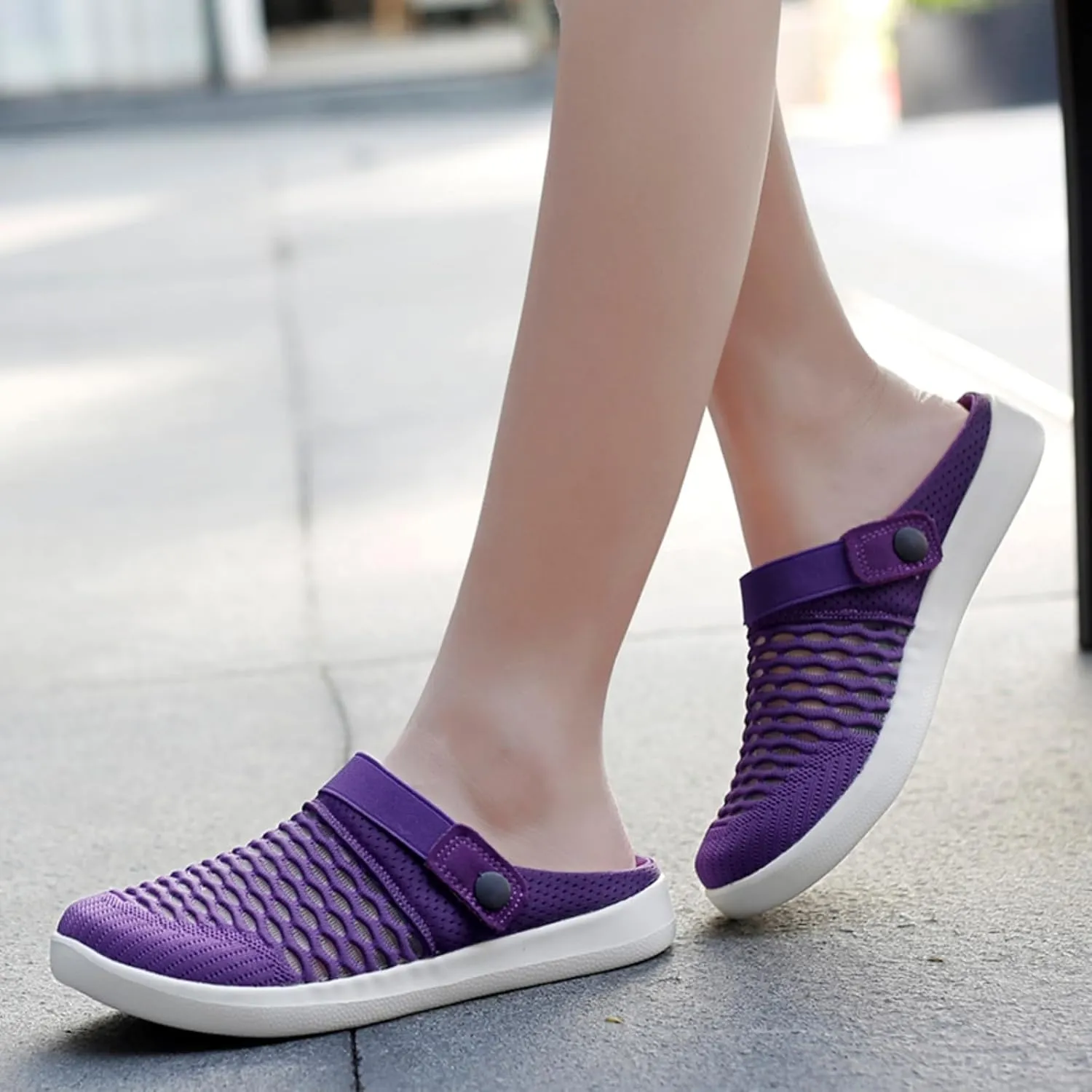 Mmoneyake Mules Clogs for Women Unisex Garden Clogs Shoes Breathable Summer Orthotic Walking Slippers Mesh Slippers Non-Slip Outdoor Beach Sandals Quick Drying Sandals Open Back Slip On Shoes