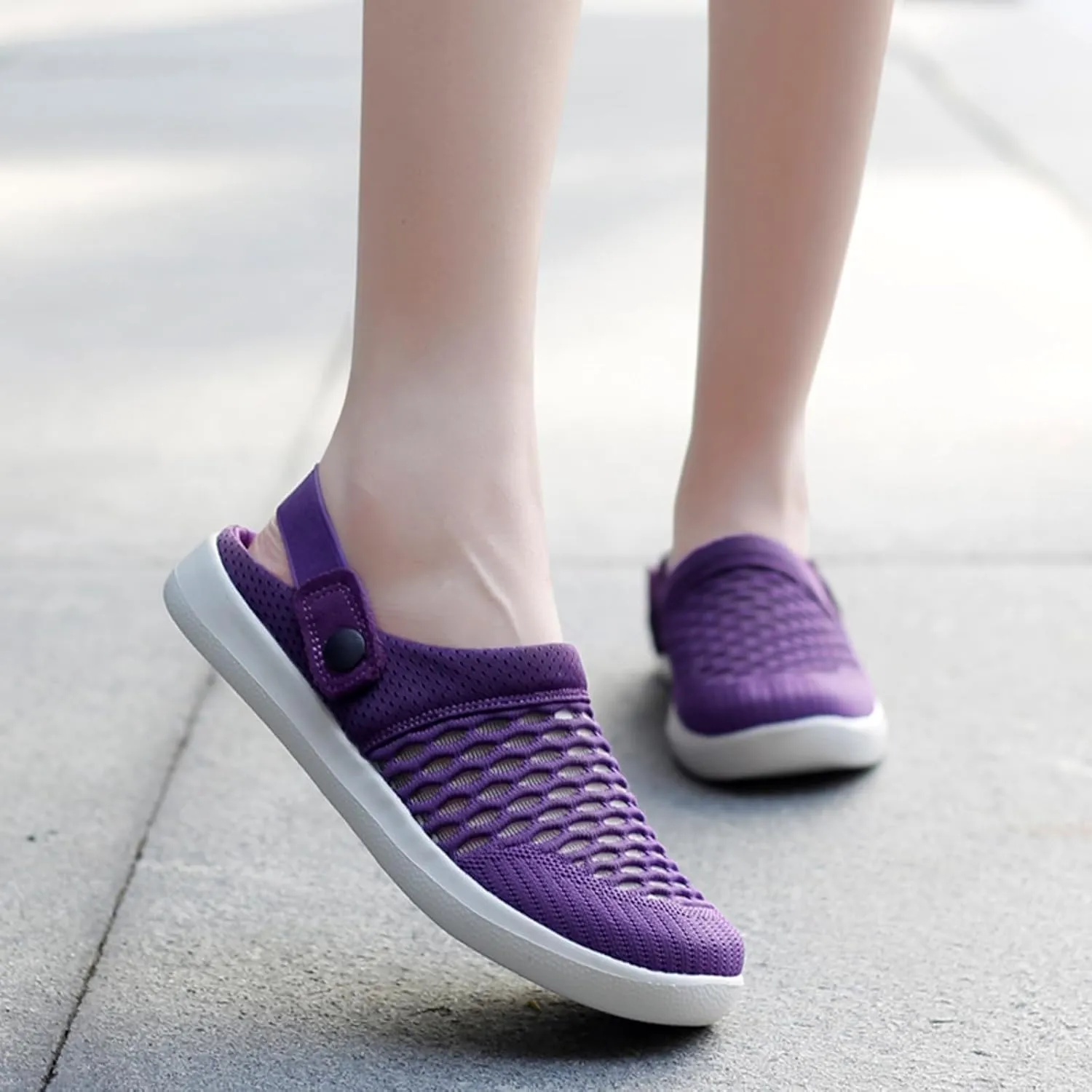 Mmoneyake Mules Clogs for Women Unisex Garden Clogs Shoes Breathable Summer Orthotic Walking Slippers Mesh Slippers Non-Slip Outdoor Beach Sandals Quick Drying Sandals Open Back Slip On Shoes
