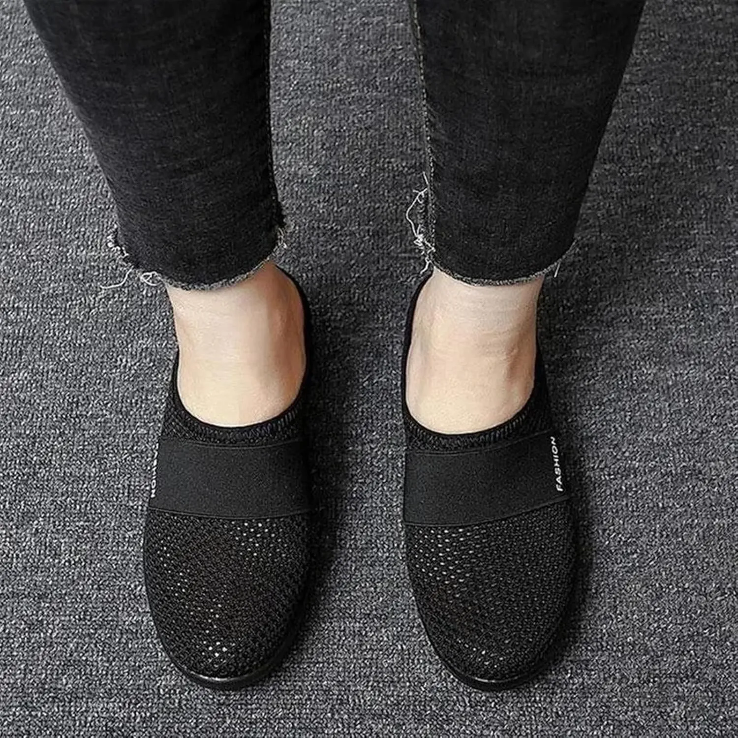 Mmoneyake Mules for Women 2025 Open Back Slip On Shoes Wide Width Clogs Mesh Slippers Air Cushion Orthopedic Diabetic Walking Shoes Backless Breathable Sneakers Closed Toe Slides