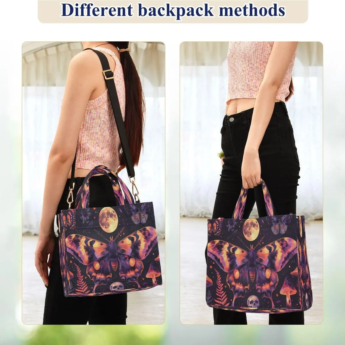MNSRUU Corduroy Tote Bag for Women, Funny Skulls Tote Bag Crossbody Hobo Handbag Shoulder Bag for Work Travel