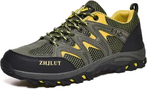 Mokcoliy]OutdoorShoes Waterproof - Men's Summer Lightweight & Women's Comfort Walking Shoes with Toe Guard, Air-Cushioned Anti-Slip Sole for Hiking, Travel, Trail Running