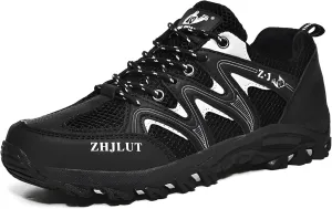 Mokcoliy]OutdoorShoes Waterproof - Men's Summer Lightweight & Women's Comfort Walking Shoes with Toe Guard, Air-Cushioned Anti-Slip Sole for Hiking, Travel, Trail Running