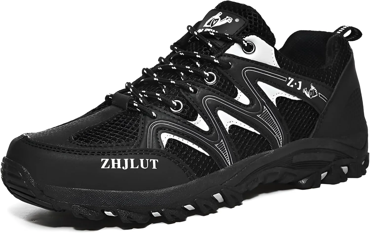 Mokcoliy]OutdoorShoes Waterproof - Men's Summer Lightweight & Women's Comfort Walking Shoes with Toe Guard, Air-Cushioned Anti-Slip Sole for Hiking, Travel, Trail Running