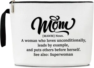 Mom Makeup Bag Mom Bag, Birthday Gifts Appreciation Gifts for Women Mama Mommy, Mama Cosmetic Bag Zipper Travel Organizer Toiletry Pouch -046