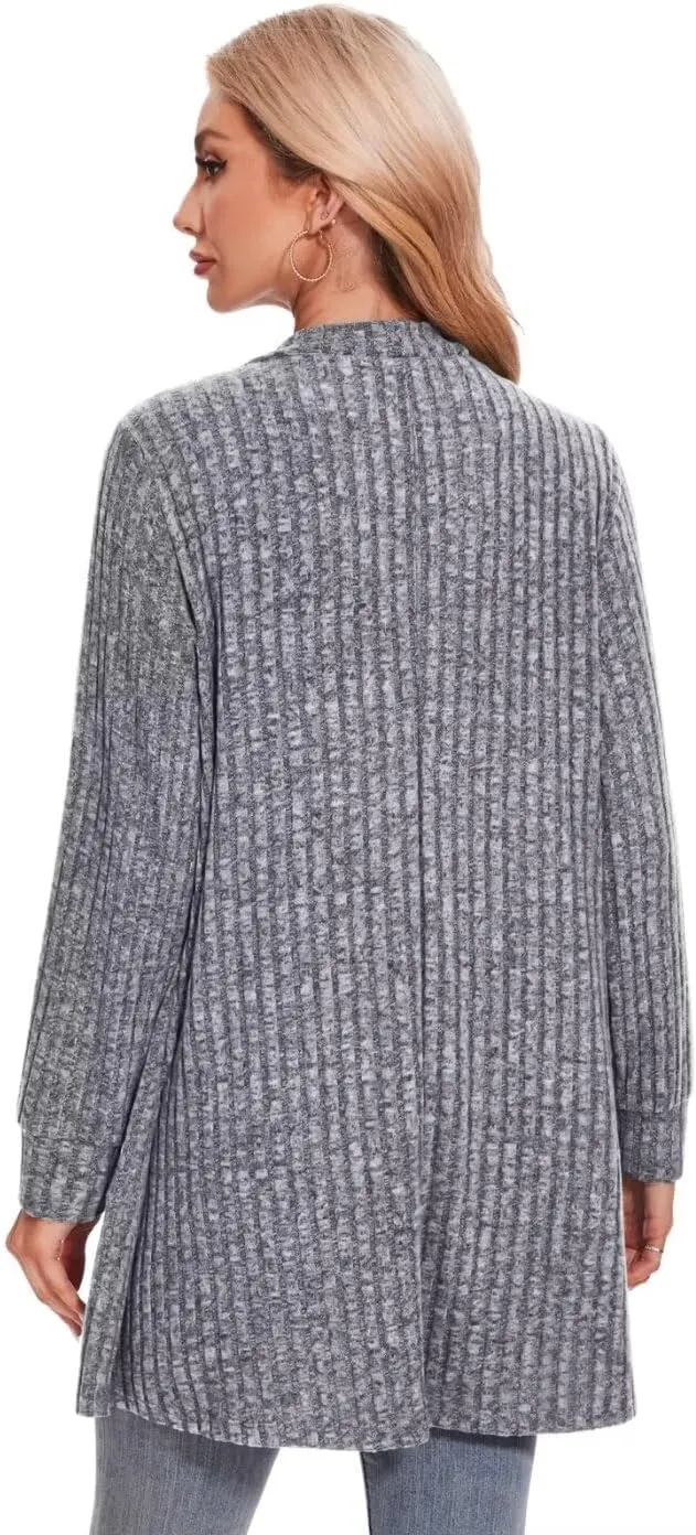 MONNURO Plus Size Cardigan Sweaters for Women Oversized Long Cardigan Open Front Sweaters Outwear with Pockets