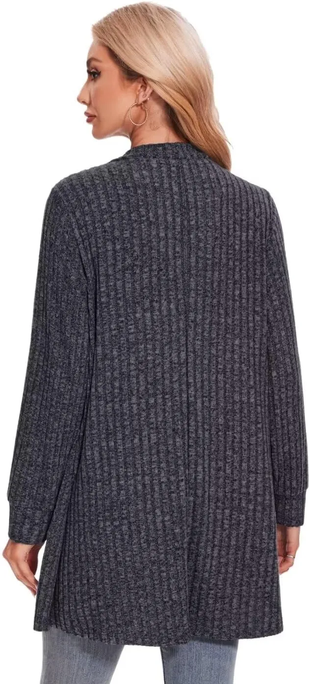 MONNURO Plus Size Cardigan Sweaters for Women Oversized Long Cardigan Open Front Sweaters Outwear with Pockets
