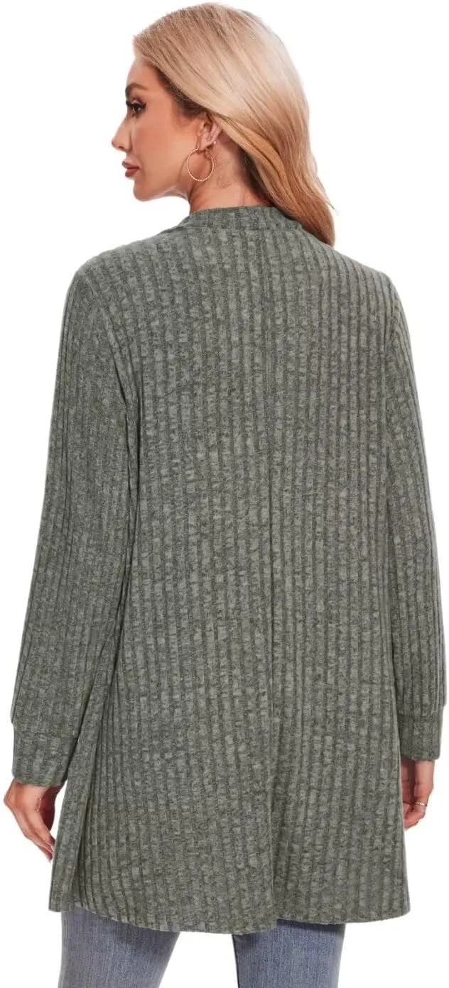 MONNURO Plus Size Cardigan Sweaters for Women Oversized Long Cardigan Open Front Sweaters Outwear with Pockets