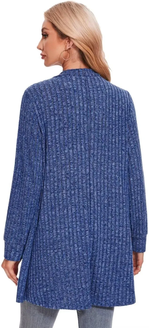 MONNURO Plus Size Cardigan Sweaters for Women Oversized Long Cardigan Open Front Sweaters Outwear with Pockets