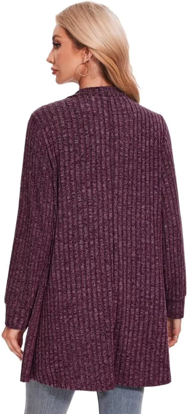 MONNURO Plus Size Cardigan Sweaters for Women Oversized Long Cardigan Open Front Sweaters Outwear with Pockets
