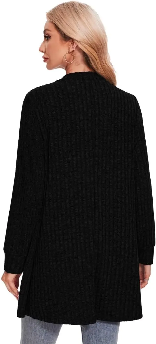 MONNURO Plus Size Cardigan Sweaters for Women Oversized Long Cardigan Open Front Sweaters Outwear with Pockets