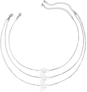 Multilayer Necklaces for Women, Dainty Layering Necklaces for Women Pearl Pendant Chain Necklaces Jewelry Gifts for Birthday Wedding, 3 Pieces