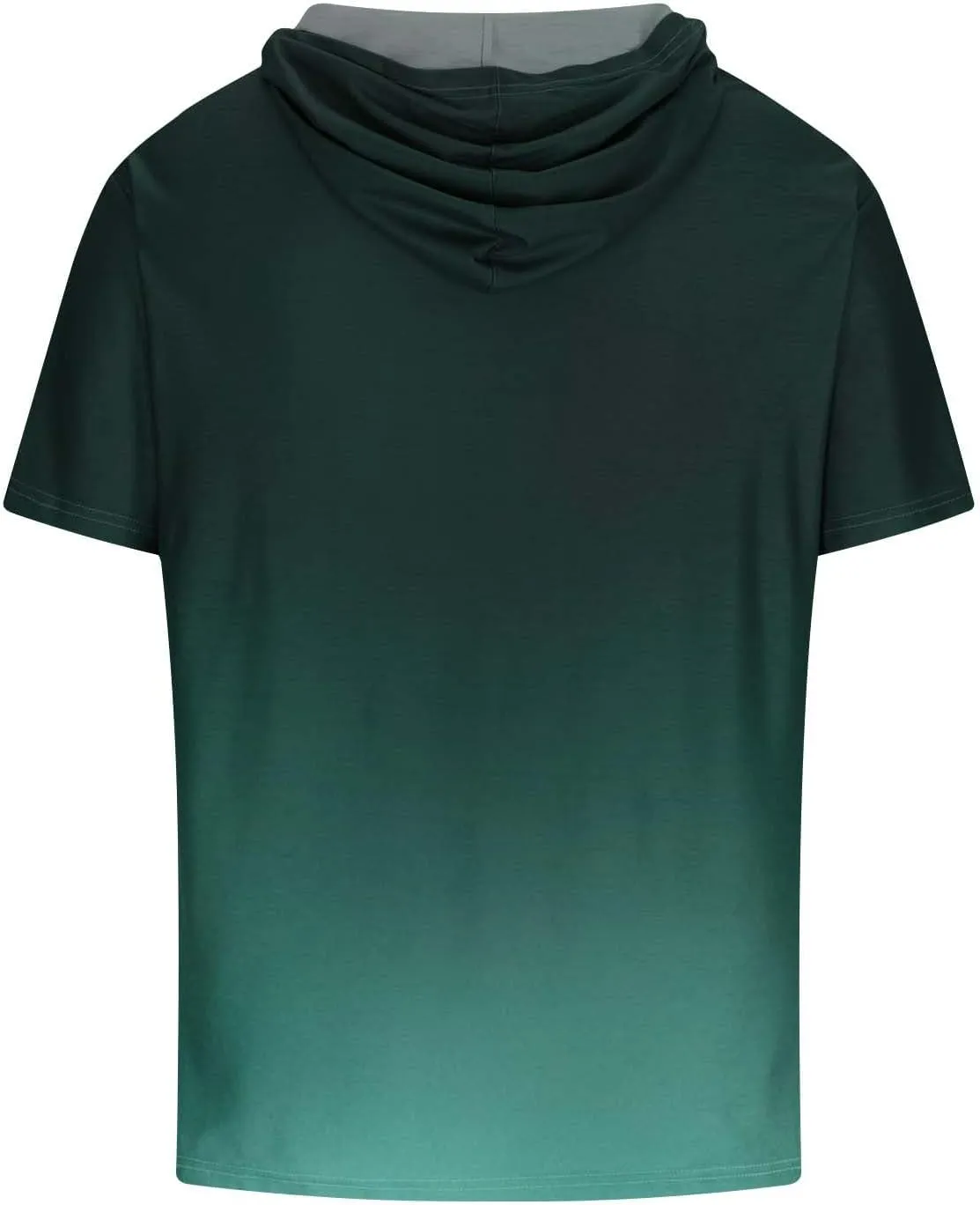 Muscularfit Graphic Tees for Men Casual Stylish Short Sleeve Pullover Hooded Shirts Loose Fit Gradient Color Drawstring Shirt