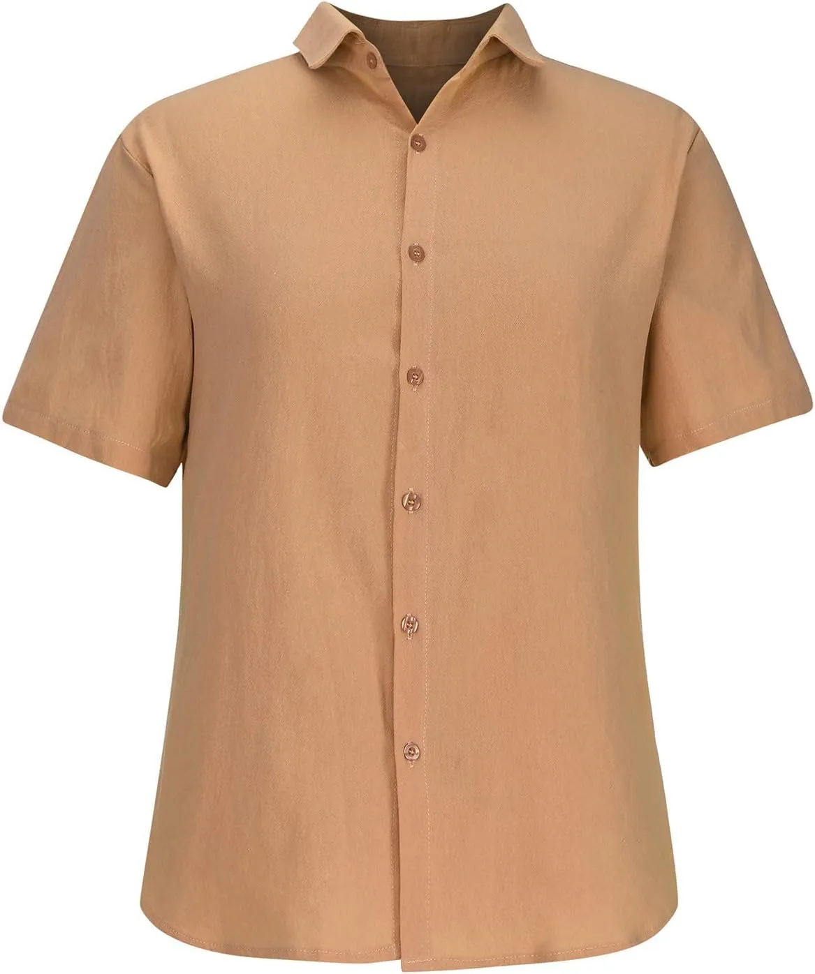 Muscularfit Mens Boys White Button Down Shirt Casual Stylish Short Sleeve Cotton Linen T Shirts Summer Regular-Fit Sport Top