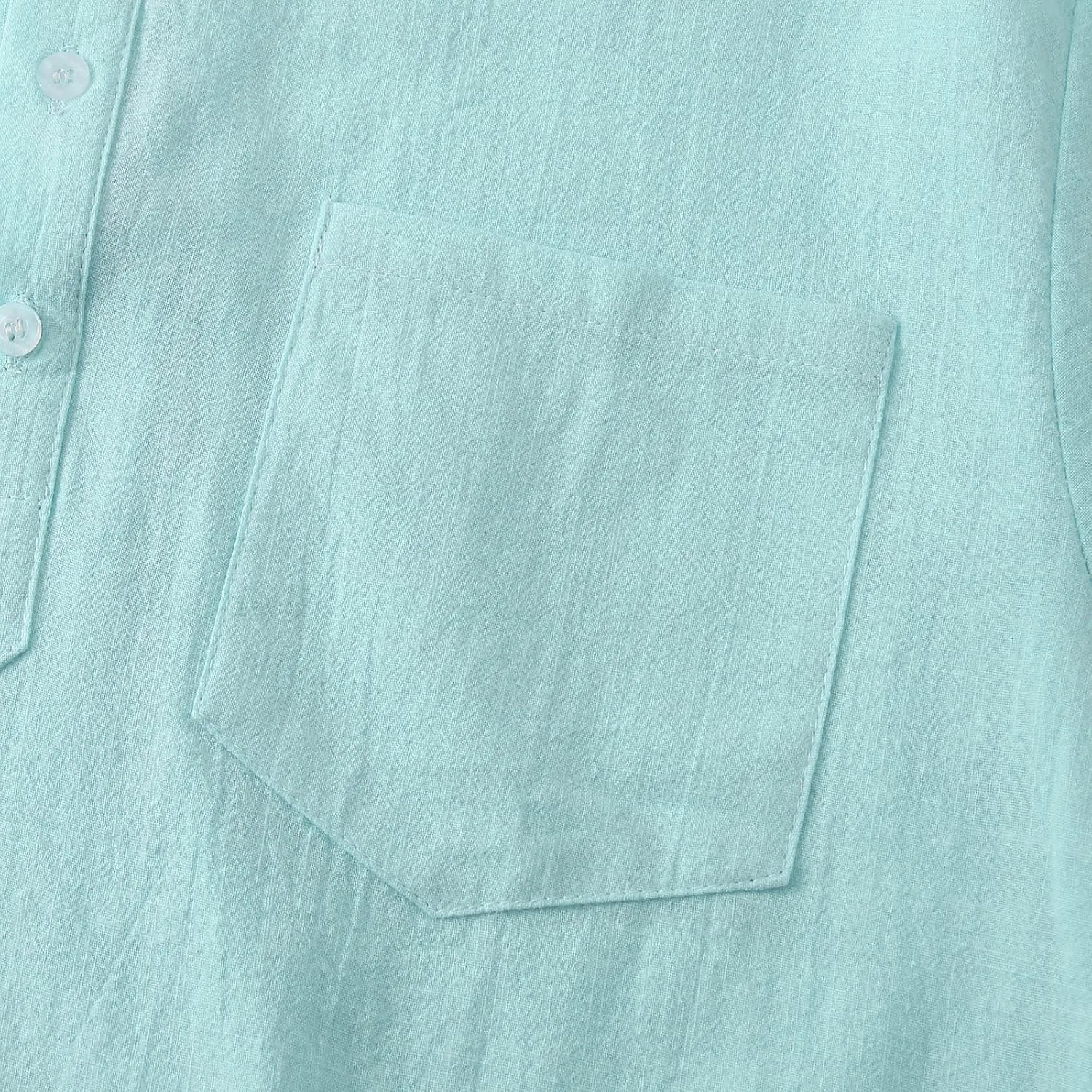 Muscularfit Men's Cotton Linen Henley Shirt Casual Stylish Short Sleeve Button Down T Shirts Loose Fit Plain Chest Pocket Tee