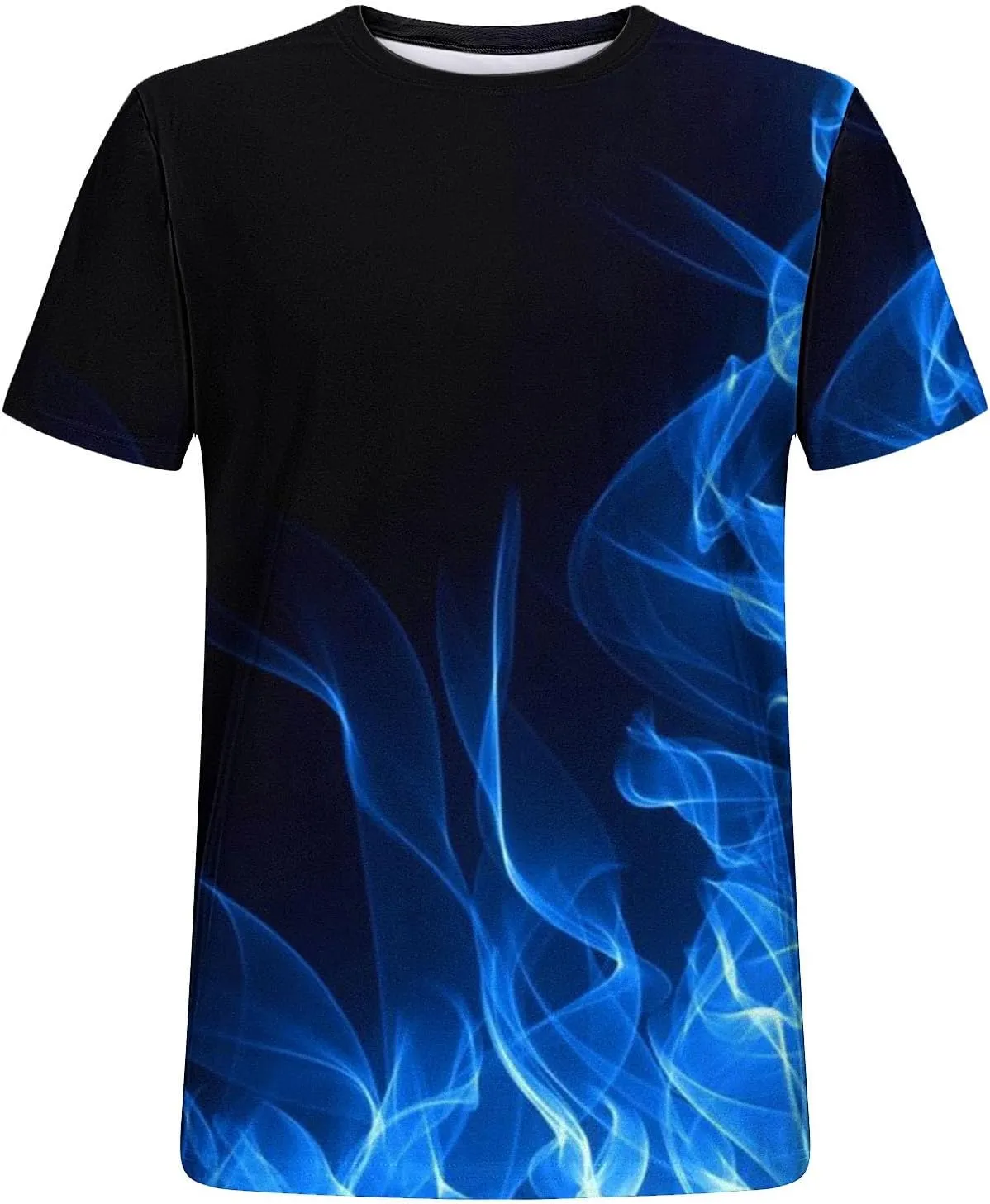 Muscularfit Tshirts for Men Summer Casual Short Sleeve Flame Print Graphic Tee Shirt Loose Gym Workout Tee Top Beach Pullover