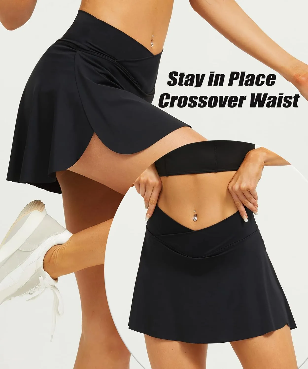 Navneet Women Tennis Skirts with Pockets High Waisted Golf Skirts Athletic Skorts Pleated Mini Skirt Workout Sport Pickleball
