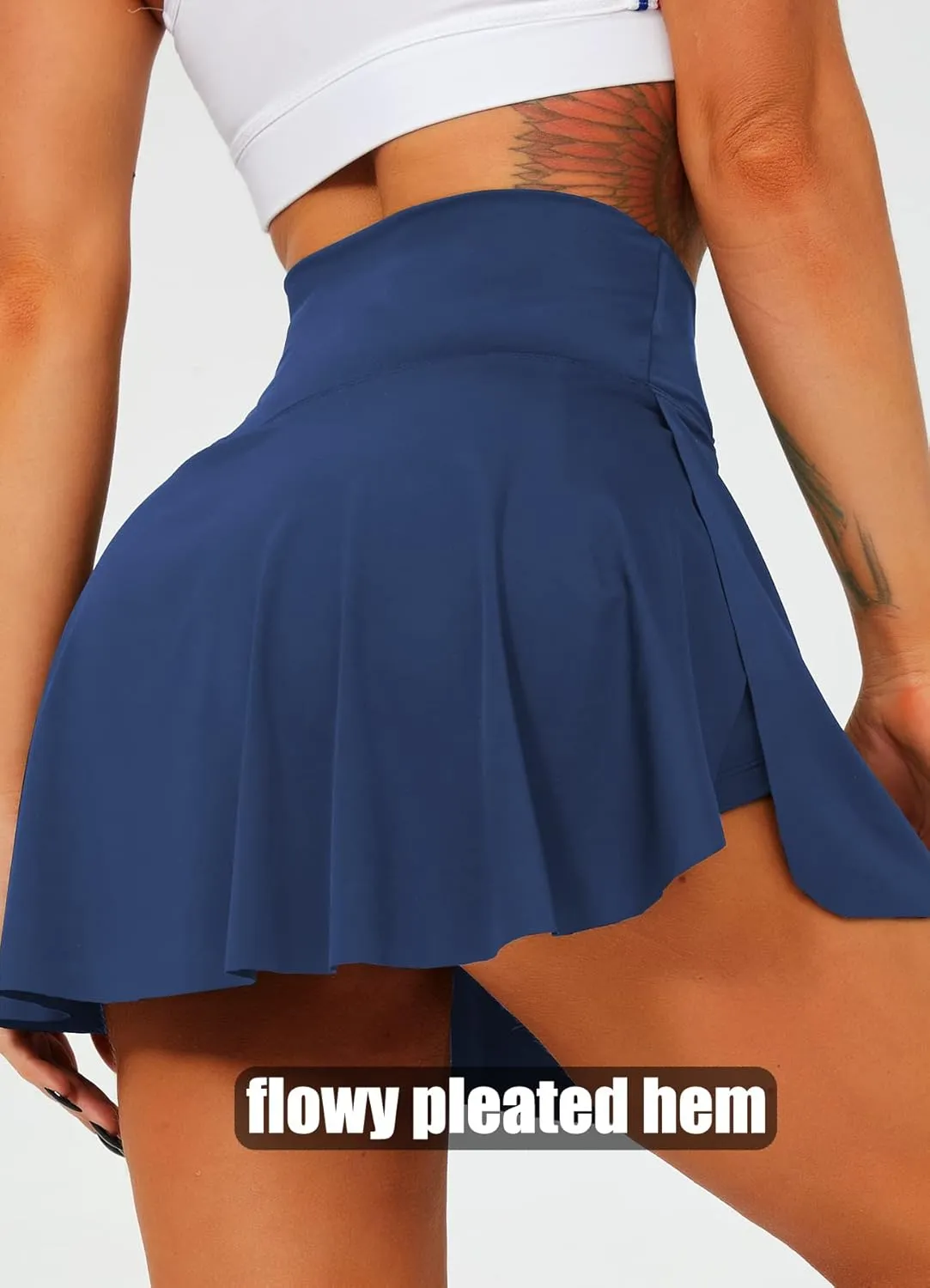 Navneet Women Tennis Skirts with Pockets High Waisted Golf Skirts Athletic Skorts Pleated Mini Skirt Workout Sport Pickleball