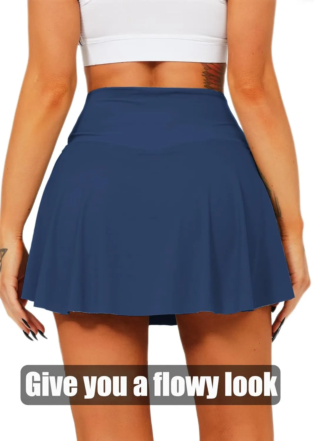 Navneet Women Tennis Skirts with Pockets High Waisted Golf Skirts Athletic Skorts Pleated Mini Skirt Workout Sport Pickleball