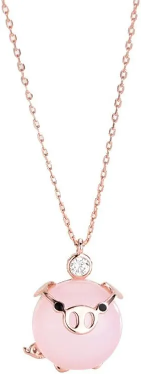 Necklace Gift Cute Pig for Women for Girl Rose Gold 2019 Necklaces Pendants Pack of Necklaces for Women (Rose Gold, One Size)