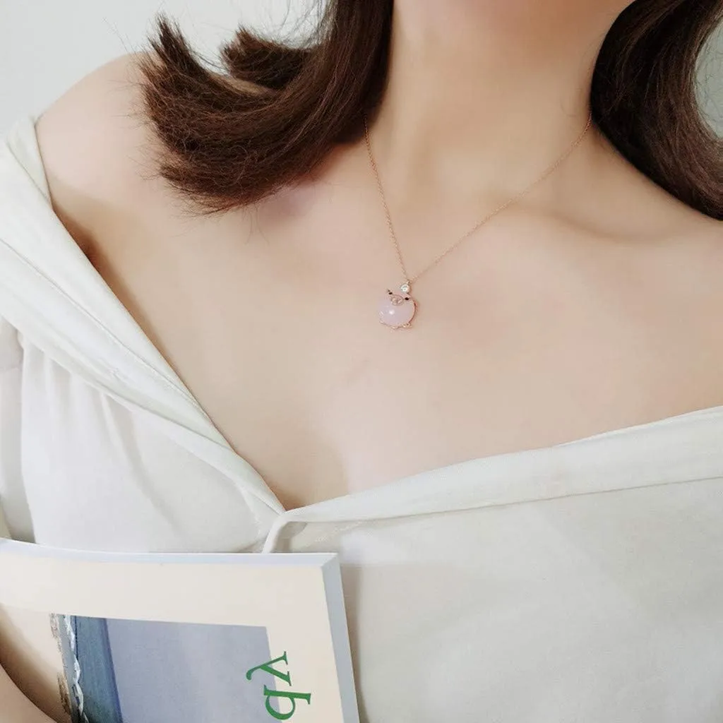 Necklace Gift Cute Pig for Women for Girl Rose Gold 2019 Necklaces Pendants Pack of Necklaces for Women (Rose Gold, One Size)