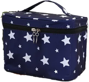 NuAngela Travel Makeup Bag, Portable Toiletry Cosmetic Bags For Women and Girls, Large Make Up Case Zipper Pounch, Water Proof Cosmetics Accessories Organizer