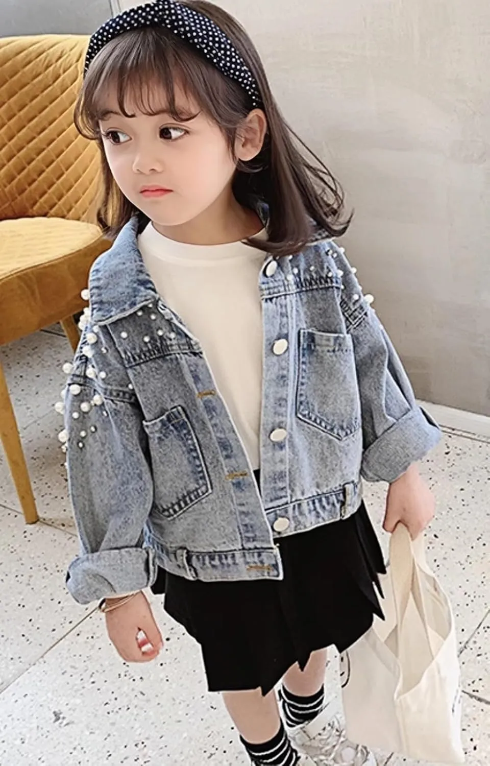 Ohrwurm Girl Denim Jacket Button Down Jean Jakcets Long Sleeve Denim Top Coat Outwear