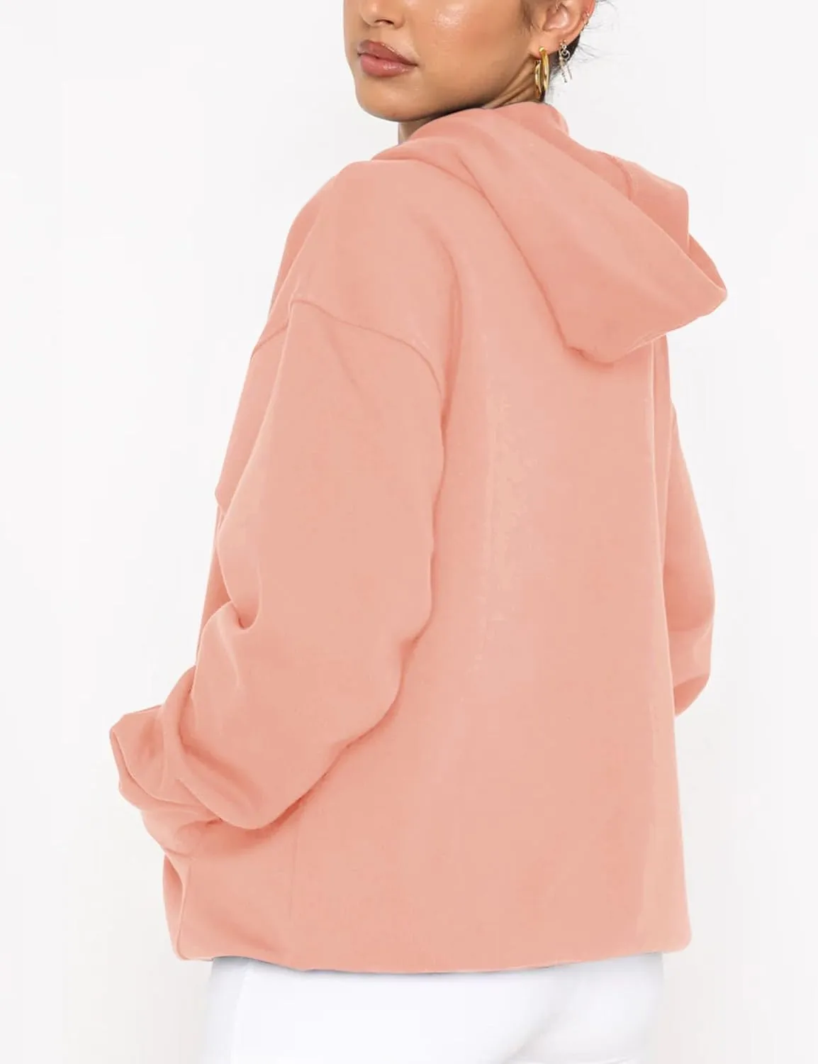 Orchidays Women's Basic Long Sleeve Hoodies Relaxed Fitted Sweatshirts Oversized Pullover Tops with Pocket