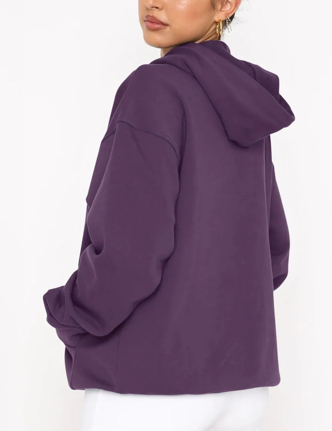 Orchidays Women's Basic Long Sleeve Hoodies Relaxed Fitted Sweatshirts Oversized Pullover Tops with Pocket