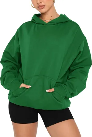 Orchidays Women's Basic Long Sleeve Hoodies Relaxed Fitted Sweatshirts Oversized Pullover Tops with Pocket