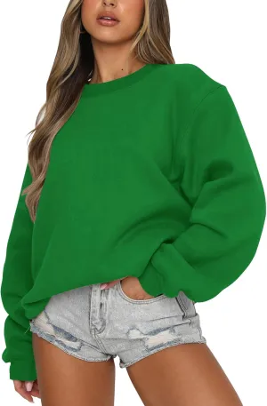 Orchidays Women's Casual Crewneck Sweatshirt Long Sleeve Loose Fitting Pullovers Fall Tops