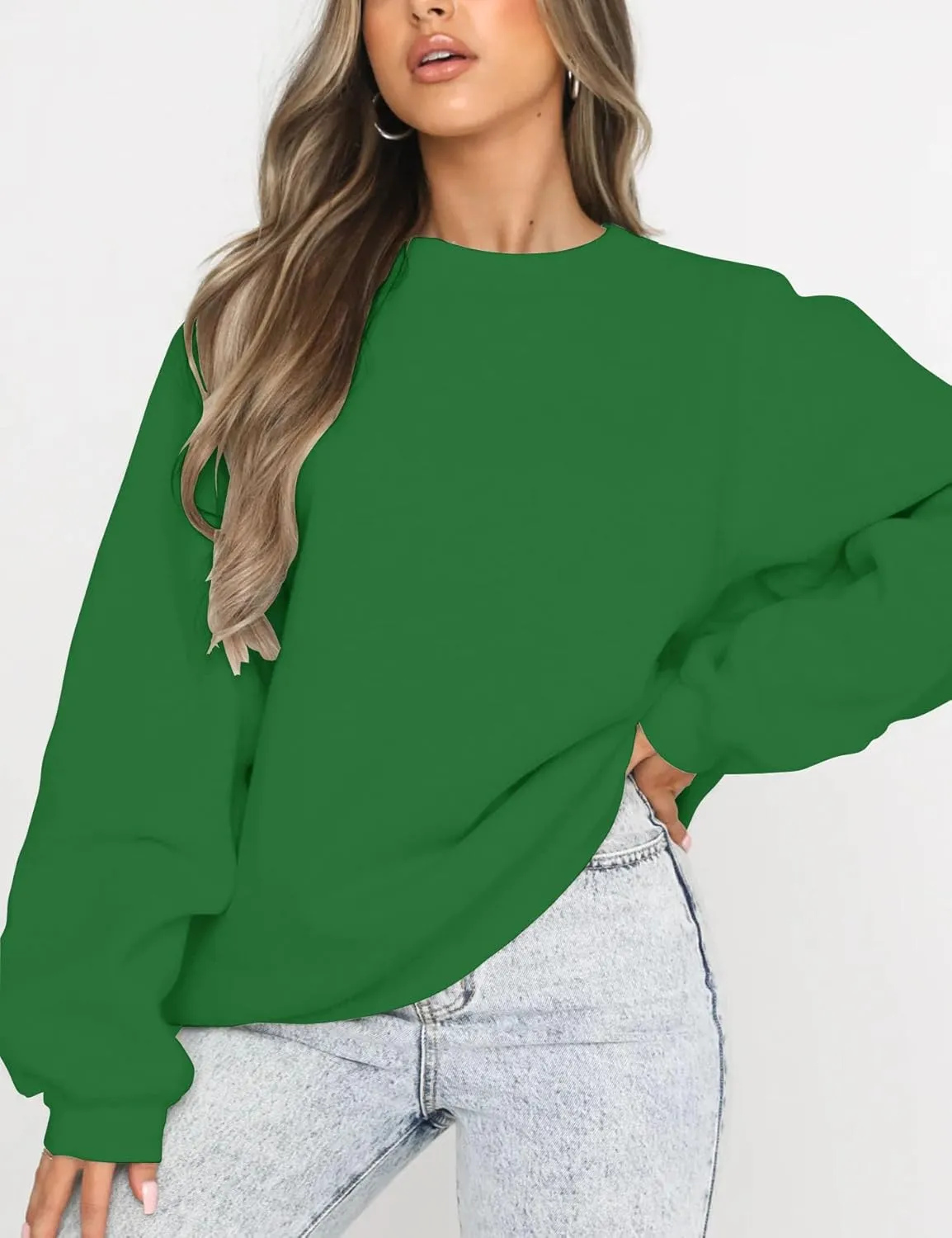 Orchidays Women's Casual Crewneck Sweatshirt Long Sleeve Loose Fitting Pullovers Fall Tops