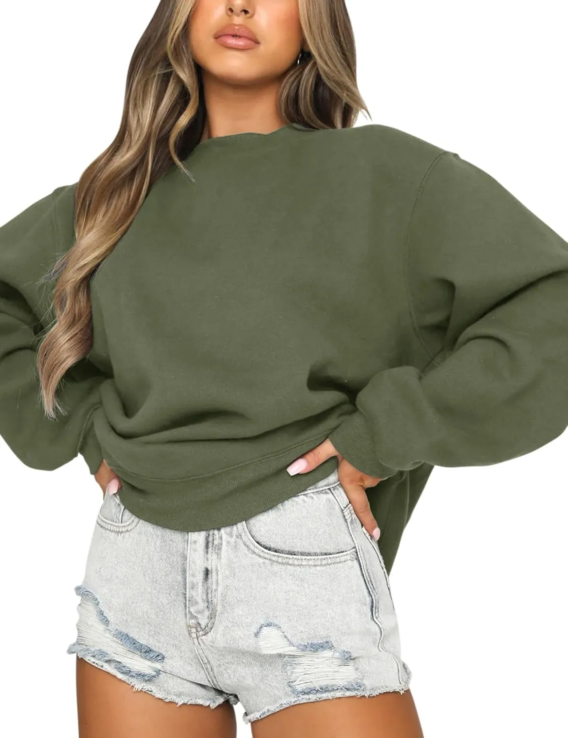 Orchidays Women's Casual Crewneck Sweatshirt Long Sleeve Loose Fitting Pullovers Fall Tops