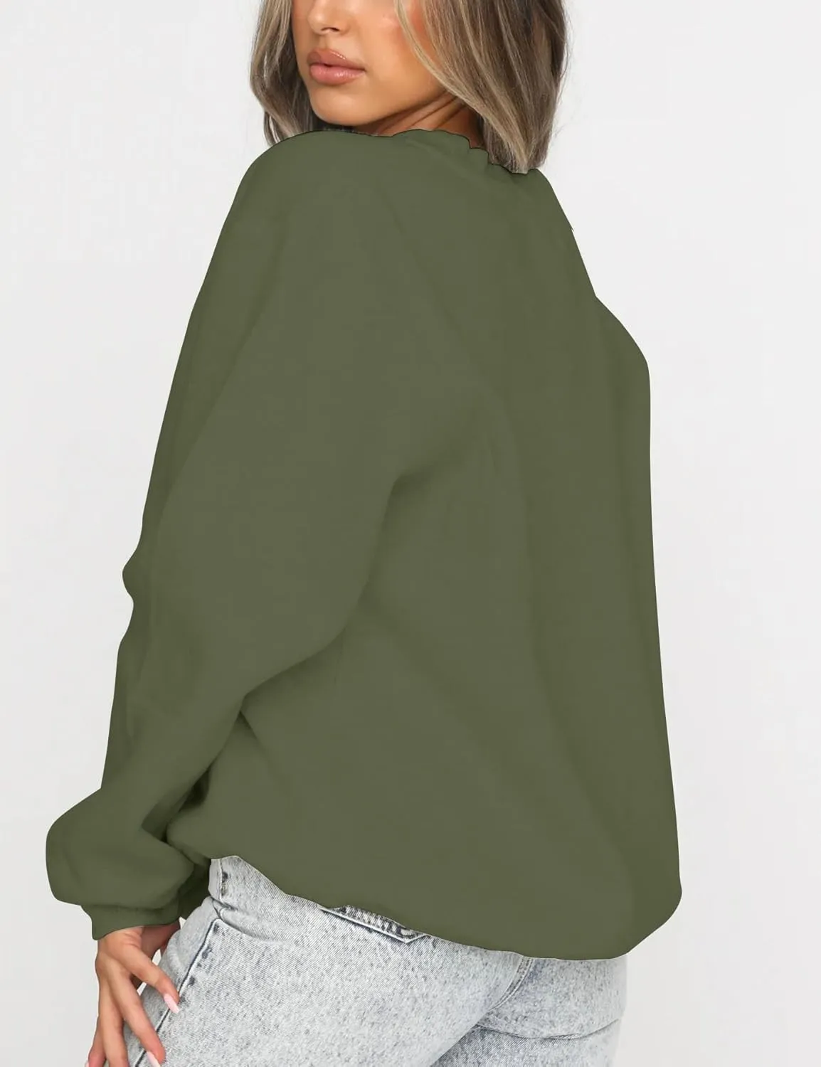 Orchidays Women's Casual Crewneck Sweatshirt Long Sleeve Loose Fitting Pullovers Fall Tops