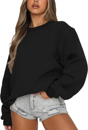 Orchidays Women's Casual Crewneck Sweatshirt Long Sleeve Loose Fitting Pullovers Fall Tops