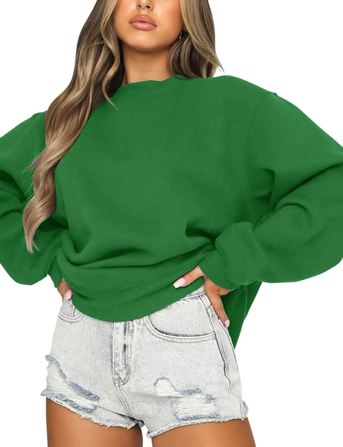 Orchidays Women's Casual Crewneck Sweatshirt Long Sleeve Loose Fitting Pullovers Fall Tops