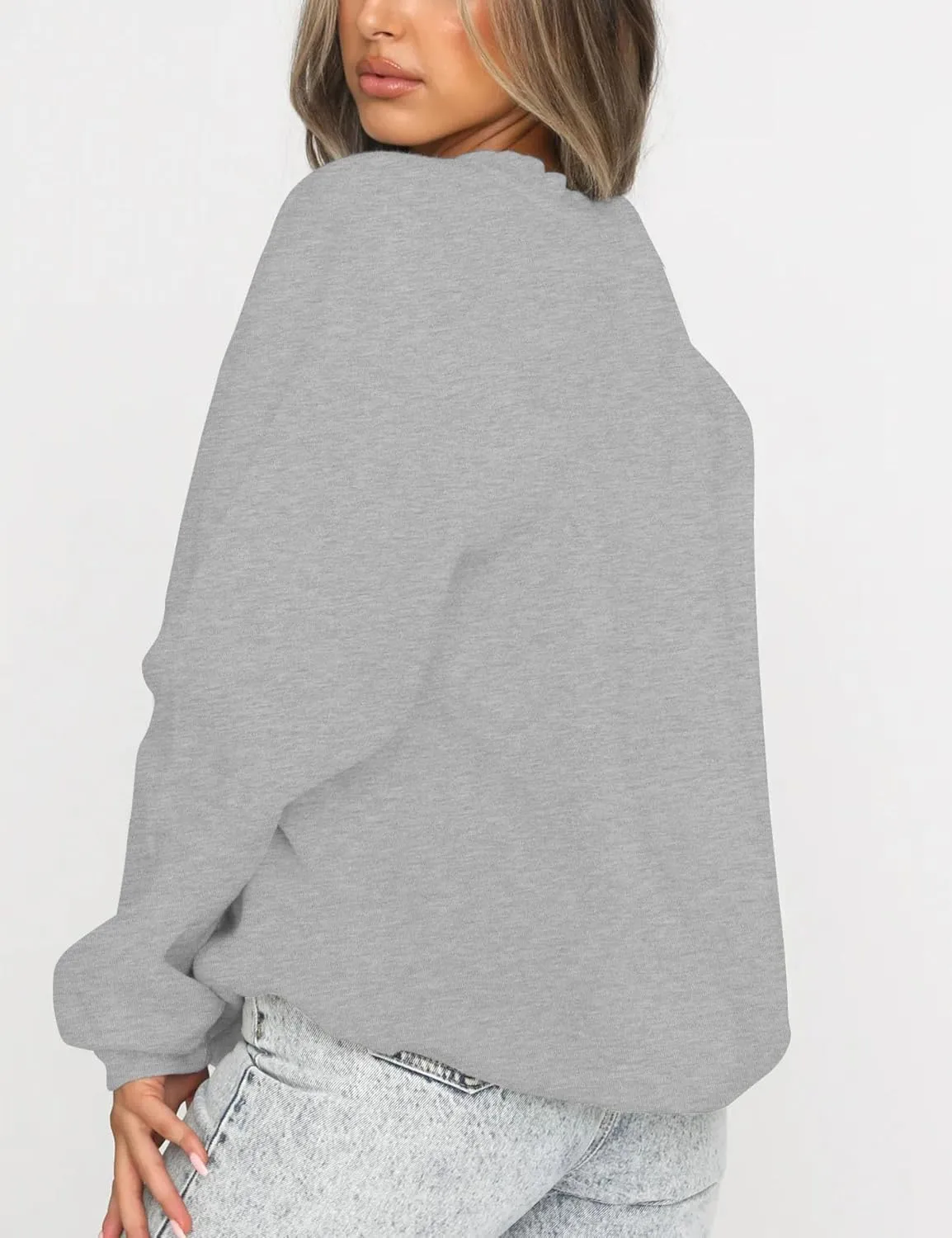 Orchidays Women's Casual Crewneck Sweatshirt Long Sleeve Loose Fitting Pullovers Fall Tops