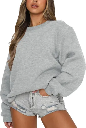 Orchidays Women's Casual Crewneck Sweatshirt Long Sleeve Loose Fitting Pullovers Fall Tops