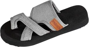 Orthopedic Sandals for Women Extra Wide Beach Flat Shoes Breathable Hollow Mesh Slide Sandals Walking Flip Flops Casual Summer Shoes with Comfortable Plantar Fasciitis Arch Support Slip On Sandal
