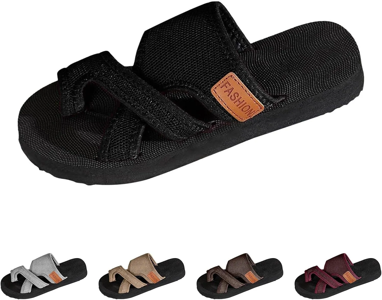 Orthopedic Sandals for Women Extra Wide Beach Flat Shoes Breathable Hollow Mesh Slide Sandals Walking Flip Flops Casual Summer Shoes with Comfortable Plantar Fasciitis Arch Support Slip On Sandal